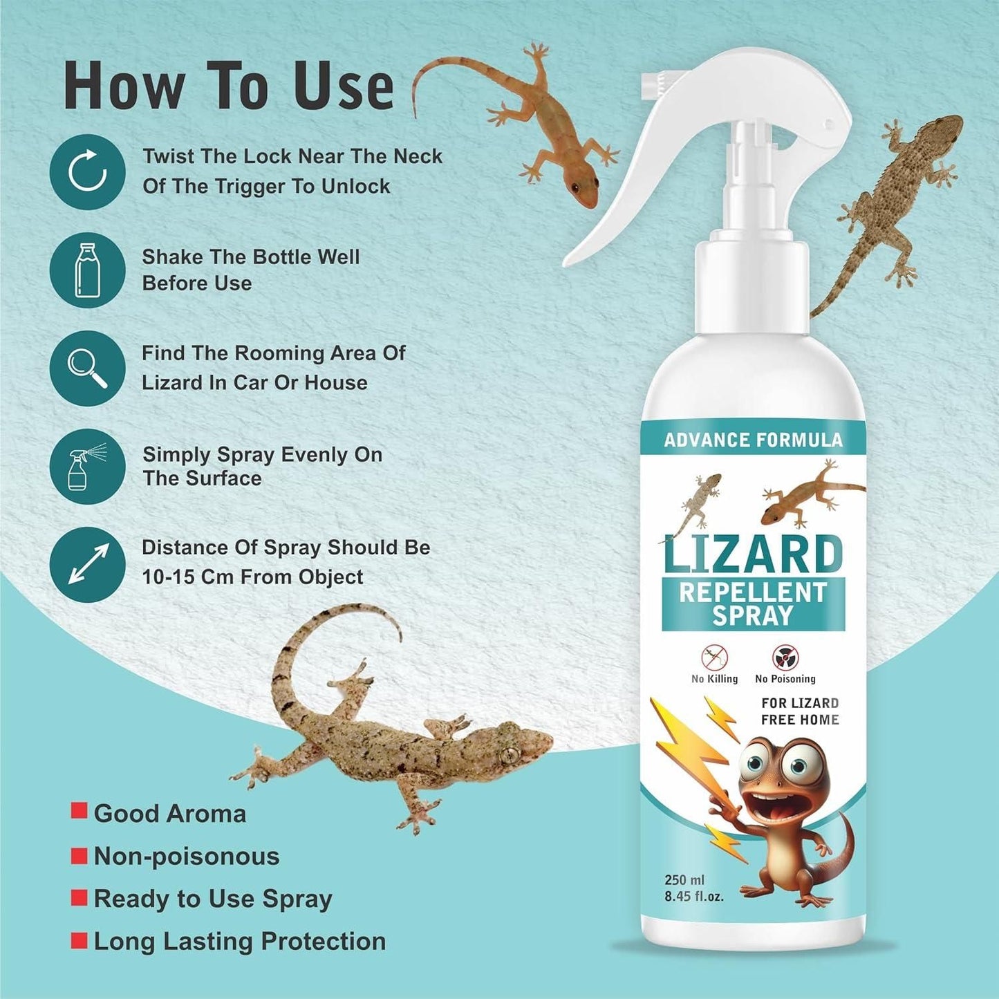 Lizard Repellent for Home Spray Pest Control - 250ML