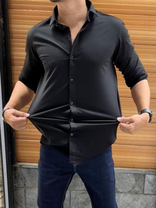 Men Slim Fit Casual Shirt - Black