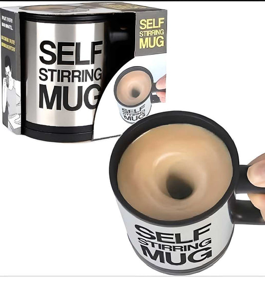 Self-Stirring Coffee Mug – Automatic Mixing Stainless Steel Cup (400 ml)