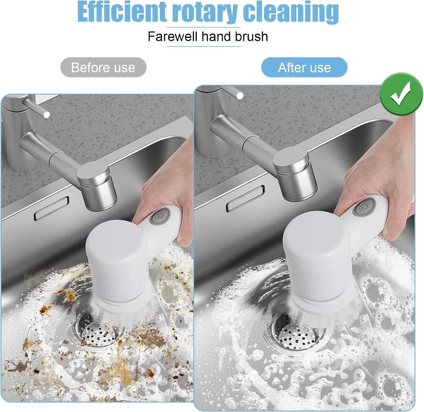 5-in-1 Rechargeable Handheld Bathroom Cleaning Brush – Cordless Power Scrubber