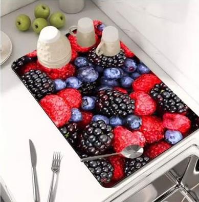 Lightweight & Washable Quick-Drying Dish Mat (Assorted Colors)