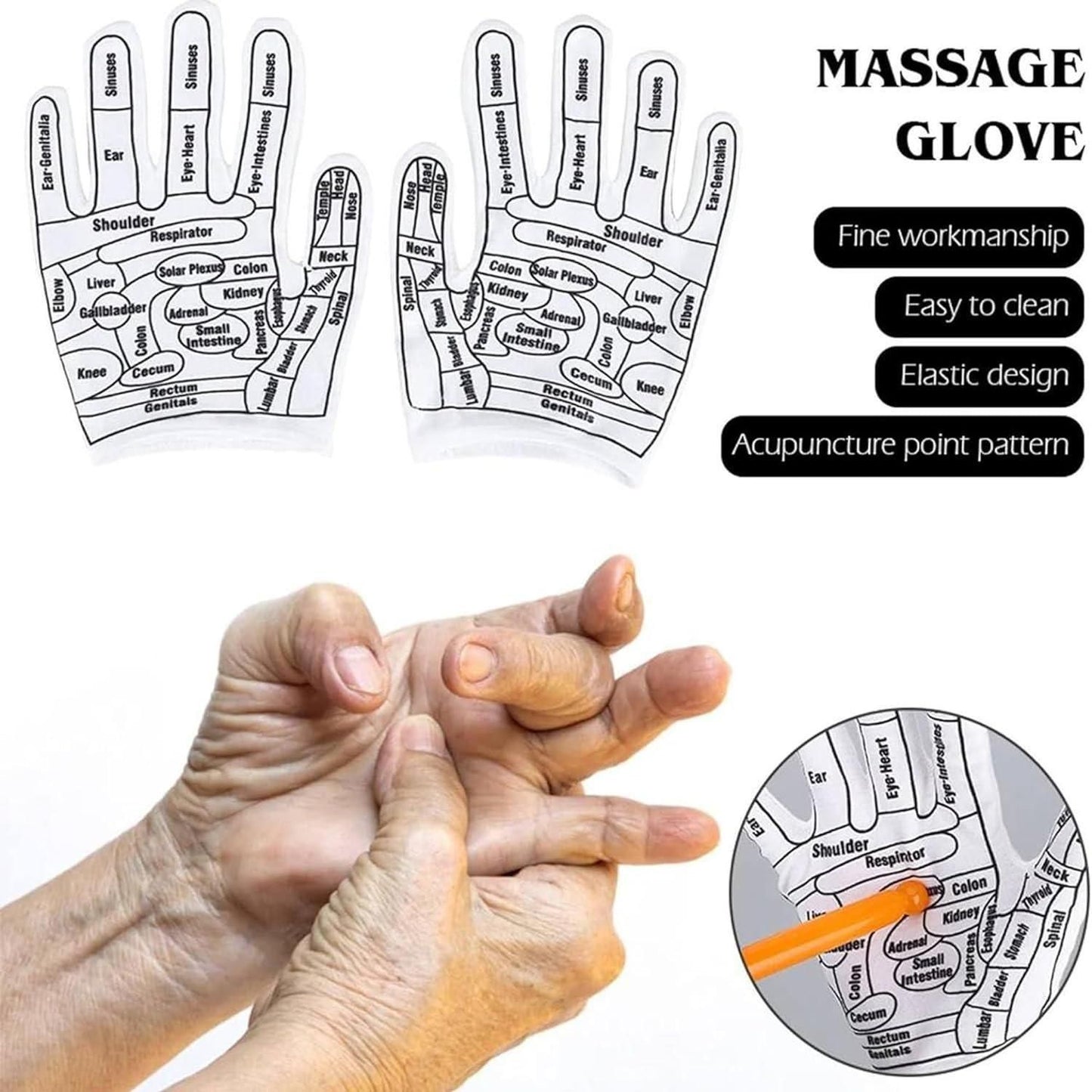 Acupressure Reflexology Hand Gloves for Pain Relief – For Women & Men