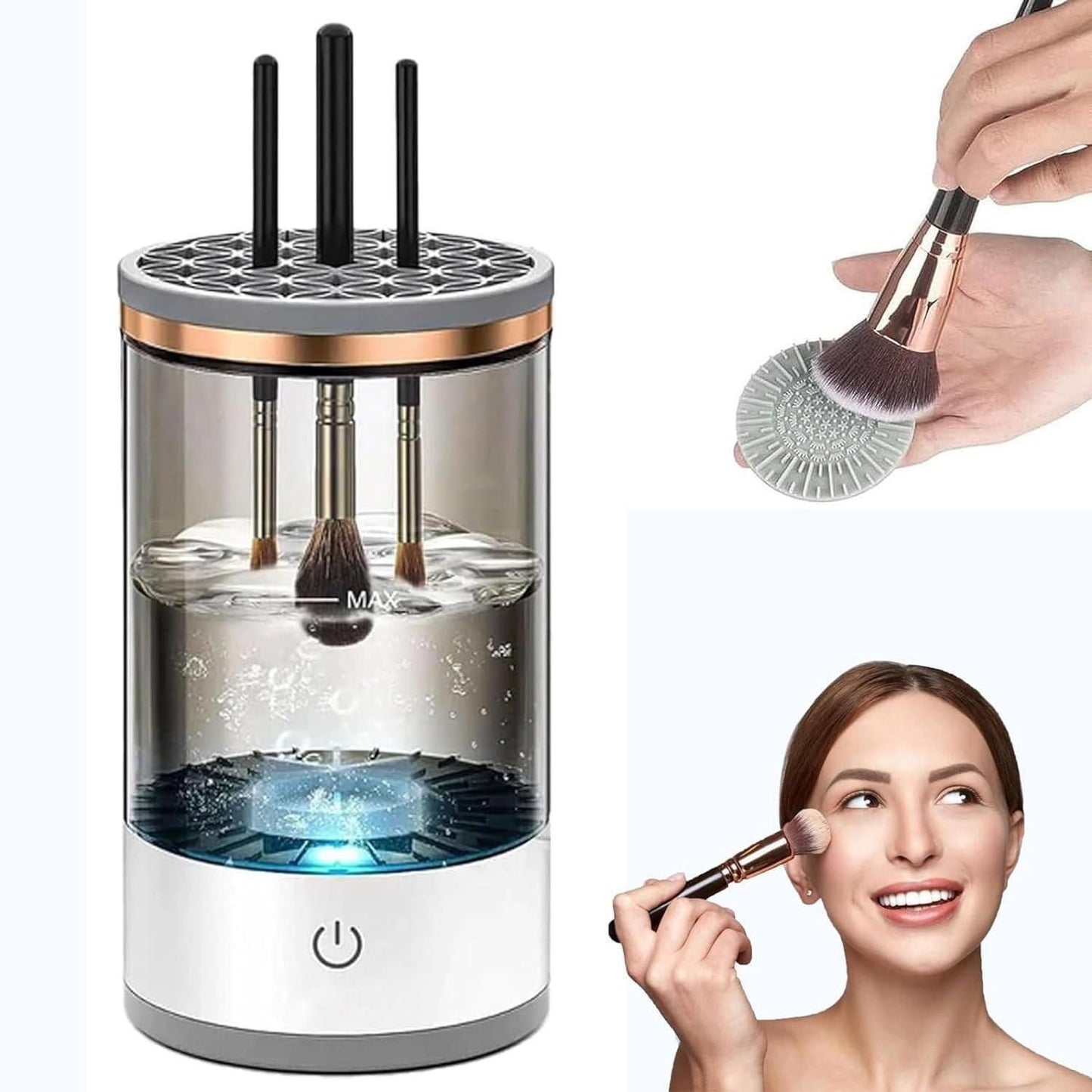 Makeup Brush Cleaner - USB Rechargeable Automatic Deep Cosmetic Cleaning Device