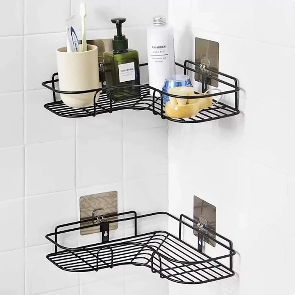 Kitchen Organizer Corner Shelf - Wall Mount Stainless Steel Storage Rack