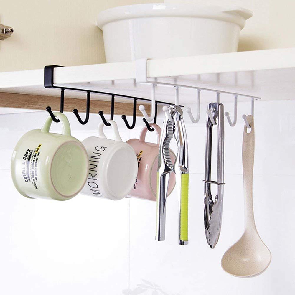 Mug Cups Wine Glasses Storage Hooks - Multi-Purpose Kitchen Utensil Hanging Hook Rack